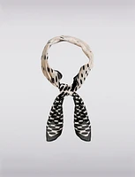 Sophisticated Silk-Finish Square Scarf with Geometric Design