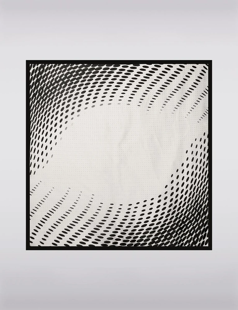 Sophisticated Silk-Finish Square Scarf with Geometric Design