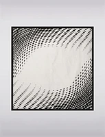 Sophisticated Silk-Finish Square Scarf with Geometric Design