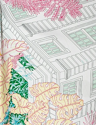 Lightweight Satin Triangle Scarf with Vibrant Tropical Essence Print