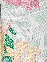 Lightweight Satin Triangle Scarf with Vibrant Tropical Essence Print