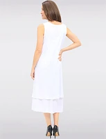 Sleeveless Tiered High-Low Dress with Heart and Cheetah Print by Fun Sport