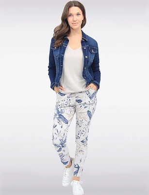 Modern Stretch Cotton Dark Indigo  Denim Wash Jean Jacket by Baccini