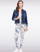 Modern Stretch Cotton Dark Indigo  Denim Wash Jean Jacket by Baccini