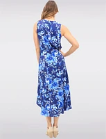 Chic Sleeveless V-Neck Floral High-Low Wrap Dress by GWV