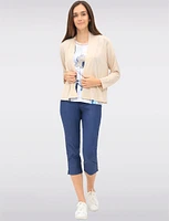 Lightweight Versatile Sheer Draped Open-Front Shrug with Long Sleeves by GWV