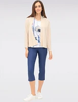 Lightweight Versatile Sheer Draped Open-Front Shrug with Long Sleeves by GWV