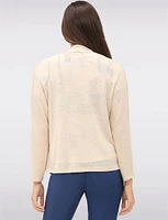 Lightweight Versatile Sheer Draped Open-Front Shrug with Long Sleeves by GWV
