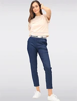 Cotton Blend Embroidered Short Sleeves & Trim Detail T-Shirt by Gabby Isabella