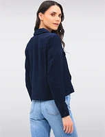 Classic Lightweight Button-Down Shirt Collar Functional Pockets Jacket by Ninety