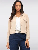 Classic Lightweight Button-Down Shirt Collar Functional Pockets Jacket by Ninety