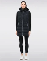 Chic Vegan Puffer Vest with Detachable Hood by Saki