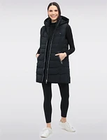 Chic Vegan Puffer Vest with Detachable Hood by Saki