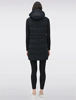 Chic Vegan Puffer Vest with Detachable Hood by Saki