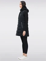 Chic Vegan Puffer Vest with Detachable Hood by Saki