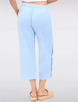Wide Leg Pull-On Cotton Pants with Pockets & Side Button Accents by Erika