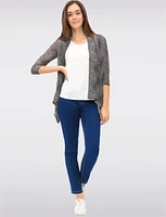 Slim Fit Pull-Up Cotton Stretch Dark Wash Denim Pants with Pockets by Erika