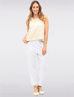 Elegant Linen Blend Sleeveless Top with Button-Back Details by Julia Paradis