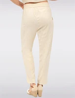 Chic Relaxed-Fit Pull-On Linen-Blend Barrel Pants with Pockets by Julia Paradis