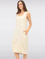 Sleeveless Square Neck Long Balloon Skirt Dress with Pockets by Julia Paradis