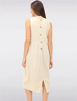 Sleeveless Square Neck Long Balloon Skirt Dress with Pockets by Julia Paradis