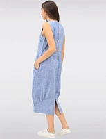 Sleeveless Square Neck Long Balloon Skirt Dress with Pockets by Julia Paradis