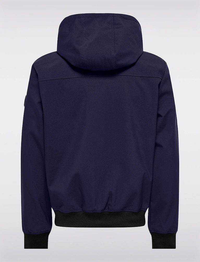 Men's Lightweight Weather-Resistant Hooded Softshell Bomber Jacket by Only