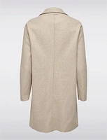 Single-Breasted Notch Collar Raw Cut Edge Coat by Only