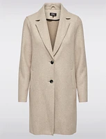 Single-Breasted Notch Collar Raw Cut Edge Coat by Only