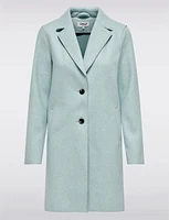 Single-Breasted Notch Collar Raw Cut Edge Coat by Only