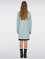 Single-Breasted Notch Collar Raw Cut Edge Coat by Only