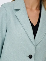 Single-Breasted Notch Collar Raw Cut Edge Coat by Only