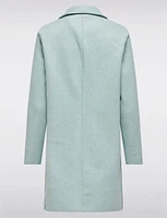 Single-Breasted Notch Collar Raw Cut Edge Coat by Only