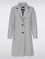 Single-Breasted Notch Collar Raw Cut Edge Coat by Only