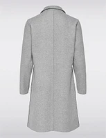 Single-Breasted Notch Collar Raw Cut Edge Coat by Only