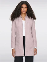 Stretch Luxurious Vegan Ultra-Soft Suede Long Coatigan by Only