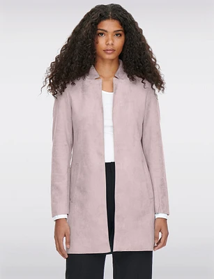 Stretch Luxurious Vegan Ultra-Soft Suede Long Coatigan by Only