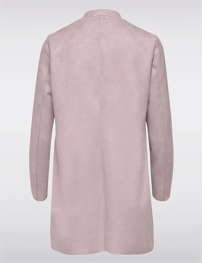 Stretch Luxurious Vegan Ultra-Soft Suede Long Coatigan by Only
