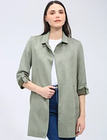 Luxurious Vegan Ultra-Soft Suede Long Coatigan with Adjustable Cuffs by Only