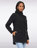 Versatile Vegan Hooded Adjustable Fit Water-resistant Softshell Anorak by Saki