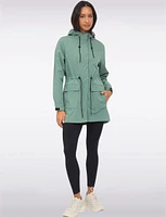 Versatile Vegan Hooded Adjustable Fit Water-resistant Softshell Anorak by Saki