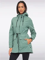 Versatile Vegan Hooded Adjustable Fit Water-resistant Softshell Anorak by Saki