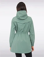 Versatile Vegan Hooded Adjustable Fit Water-resistant Softshell Anorak by Saki
