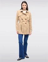 Classic Belted Double-Breasted Short Trench Coat by ONLY