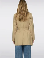 Classic Belted Double-Breasted Short Trench Coat by ONLY