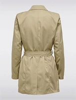 Classic Belted Double-Breasted Short Trench Coat by ONLY