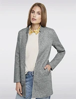 Straight Cut Open Front Cotton Blend Heathered Coatigan by ONLY