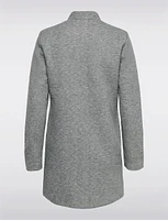 Straight Cut Open Front Cotton Blend Heathered Coatigan by ONLY