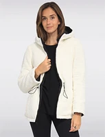 Eco-Friendly Reversible Quilted Sherpa Drawstring Waist Jacket by Free Country