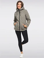 Eco-Friendly Reversible Quilted Sherpa Drawstring Waist Jacket by Free Country